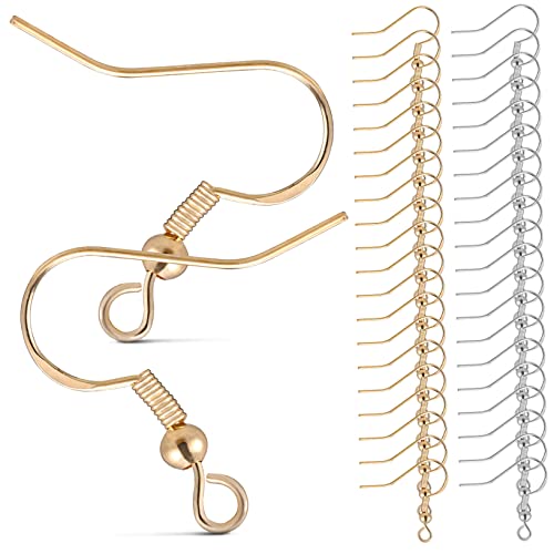 NUOBESTY 100 Paare Teiliges Ohrringhaken Silber und Gold Polierte Ohrhaken für DIY Schmuckherstellung Leichtes Bastelzubehör mit Transparenten Ohrverschluss Stops Vielseitig für Kreative NUOBESTY 100 Paare Teiliges Ohrringhaken Silber und Gold Polierte Ohrhaken für DIY Schmuckherstellung Leichtes Bastelzubehör mit Transparenten Ohrverschluss Stops Vielseitig für Kreative von NUOBESTY
