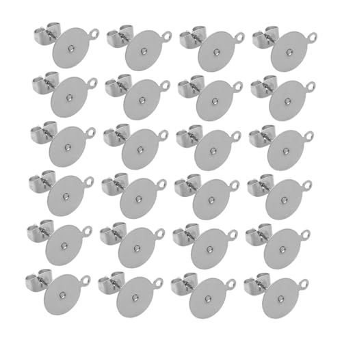 NUOBESTY 100 Sätze Flache Ohrstecker mit Ohrstoppern Ohrhaken Kit für Diy Schmuckherstellung Hypoallergen Sicherer Halt Stabiler Sitz Runde Ohrstecker von NUOBESTY