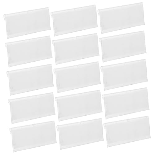 NUOBESTY 100 Sätze Transparente Preisetikettenhalter aus Robustem Kunststoff mit Glatten Kanten mit Papieretiketten Sicherer Halt für Preisschilder für Einzelhandel Supermarkt und von NUOBESTY