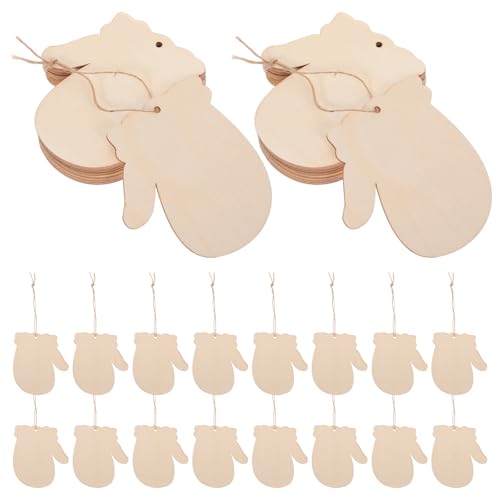 NUOBESTY 100 Sets unfertige Ausschnitte aus Holzhandschuhen, Weihnachten, DIY, blanke Holzanhänger, Ornamente, Weihnachtsbaum-Hängeanhänger für hängende Weihnachtsbaumdekorationen NUOBESTY 100 Sets unfertige Ausschnitte aus Holzhandschuhen, Weihnachten, DIY, blanke Holzanhänger, Ornamente, Weihnachtsbaum-Hängeanhänger für hängende Weihnachtsbaumdekorationen von NUOBESTY