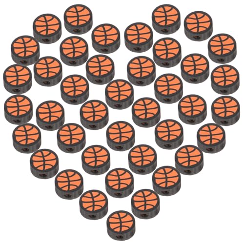 NUOBESTY 100 Stück Basketball Perlen Polymer Lose Bastelperlen für Diy Schmuckherstellung Armbänder und Leicht und Tragbar für Kreative Bastelprojekte NUOBESTY 100 Stück Basketball Perlen Polymer Lose Bastelperlen für Diy Schmuckherstellung Armbänder und Leicht und Tragbar für Kreative Bastelprojekte von NUOBESTY