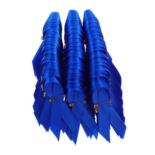 NUOBESTY 100 Stück Blaues Satinband mit Sicherheitsnadeln Stilvolle Broschen für Wohltätigkeitsprojekte Geschenkverpackung DIY Bastelarbeiten Kleidung Verzierung Gewalt von NUOBESTY