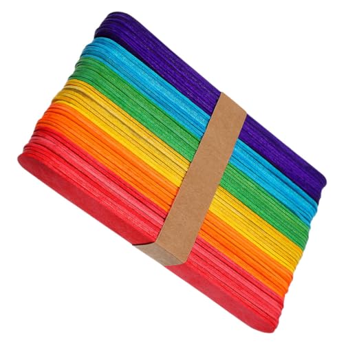 NUOBESTY 100 Stück Bunte DIY Bastelstäbchen Holz Eisstiele für Schule Familie und Kreative Outdoor Aktivitäten NUOBESTY 100 Stück Bunte DIY Bastelstäbchen Holz Eisstiele für Schule Familie und Kreative Outdoor Aktivitäten von NUOBESTY