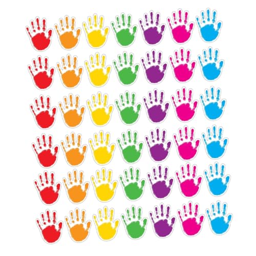 NUOBESTY 100 Stück Bunte Handförmige Papierausschnitte mit Beschreibbarer Oberfläche Kreative DIY Dekoration für Klassenzimmer Schwarzes Brett Kindergarten und Zuhause Farben Mix von NUOBESTY
