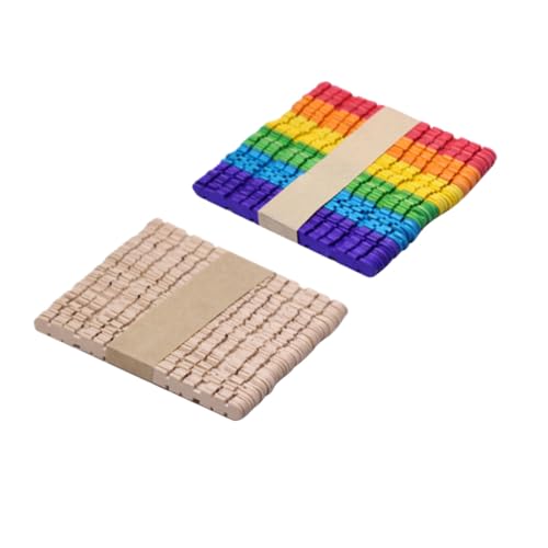 NUOBESTY 100 Stück Bunte Holzstäbchen Farbige Naturfarbene Holzstiele für DIY Basteln Modellbau Handwerk Gestalten NUOBESTY 100 Stück Bunte Holzstäbchen Farbige Naturfarbene Holzstiele für DIY Basteln Modellbau Handwerk Gestalten von NUOBESTY