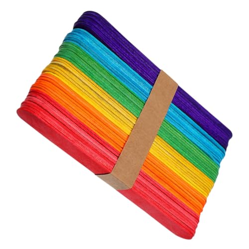 NUOBESTY 100 Stück Bunte Holzstäbchen zum Basteln Glatte Kanten Sichere Eisstiele für DIY Kunstprojekte Kinderhandwerk Leicht und Tragbar für Schule und Outdoor Aktivitäten NUOBESTY 100 Stück Bunte Holzstäbchen zum Basteln Glatte Kanten Sichere Eisstiele für DIY Kunstprojekte Kinderhandwerk Leicht und Tragbar für Schule und Outdoor Aktivitäten von NUOBESTY