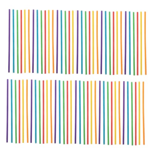 NUOBESTY 100 Stück Bunte Rhythmusstäbe Holz Musikalische Instrumente für Basteln Ersatz für Perkussionsinstrumente von NUOBESTY