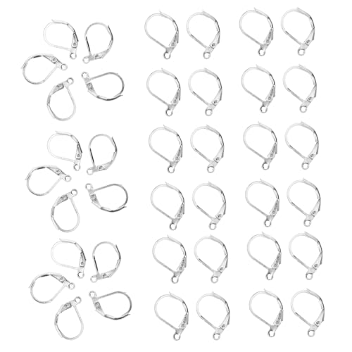 NUOBESTY 100 Stück D Förmige Ohrring Hoops für Schmuckherstellung Elastische Ohrhaken Silberne Diy Ohrschmuck Zubehörteile für Kreative Bastelprojekte von NUOBESTY