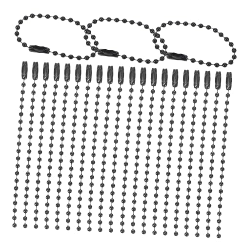 NUOBESTY 100 Stück Die Kette Schlüsselanhänger Perlenkettenanhänger Schlüsselketten Perlenschmuckkette Kleine Ketten Zum Basteln Perlenkette Für Die Schmuckherstellung Black Eisen von NUOBESTY