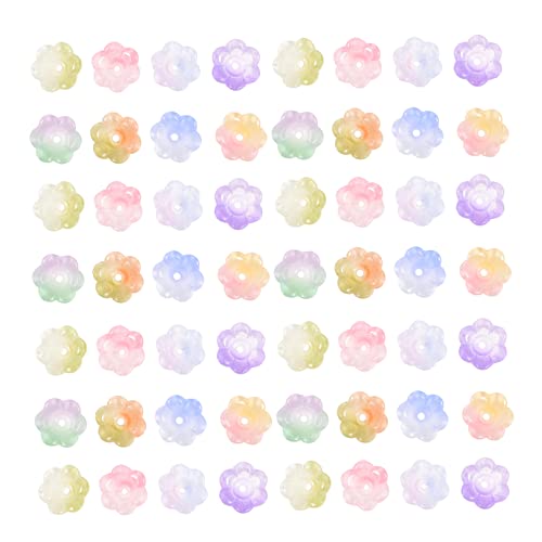 NUOBESTY 100 Stück Glasblumen Charms Blumenperlen für Diy Armbänder und Schmuck Bastelperlen für Handarbeiten Mix Farben NUOBESTY 100 Stück Glasblumen Charms Blumenperlen für Diy Armbänder und Schmuck Bastelperlen für Handarbeiten Mix Farben von NUOBESTY