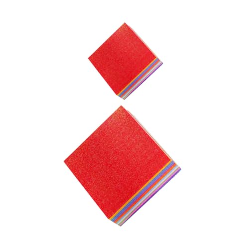 NUOBESTY 100 Stück Glitzer Papier Origami Doppelseitiges Bastelpapier Farben für Diy Kunstprojekte Kinderhandwerk und Faltkunst von NUOBESTY