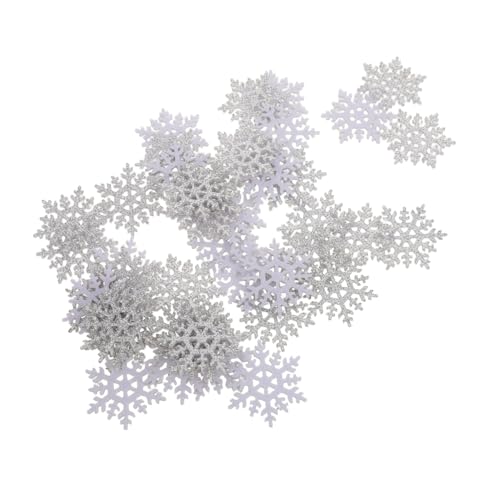 NUOBESTY 100 Stück Haarschmuck Gestickter Kleidungsaufkleber Kleine Schneeflocken Ornamente Schneeflockenverzierungen Kleidung Applikationen Schmuckverzierung Rucksack-Patch Stoff Weiß von NUOBESTY