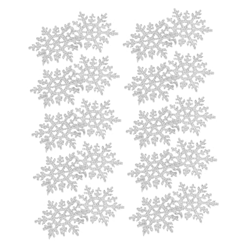 NUOBESTY 100 Stück Haarschmuck Hosenapplikation Jacken-Shirt-DIY-Aufkleber Kleidungsflicken Flicken zum Aufbügeln mit Schneeflocken Nagelkunst-Anhänger Patch aufnähen Schal Patch Stoff Weiß von NUOBESTY