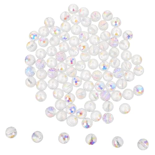 NUOBESTY 100 Stück Handgefertigte Glasperlen Transparente Glasperlen Kleine Glatte Perlen Runde Baumelnde Perlen Armbandperlen Vintage von NUOBESTY