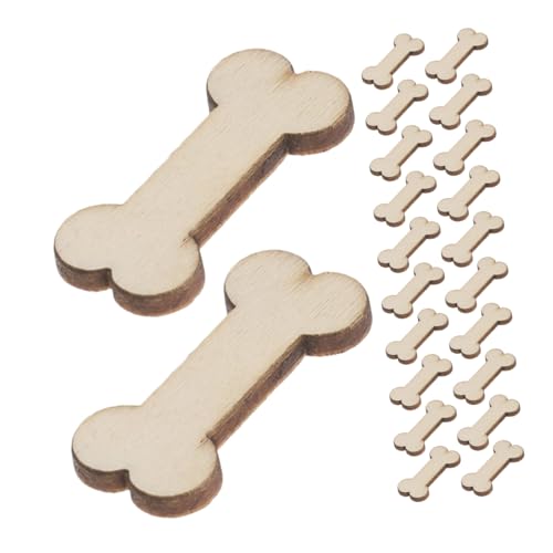 NUOBESTY 100 Stück Hundeknochen Dekoratives Holzstück Scrapbooking-verzierungen Aus Holz Wohnkultur Holzschnitt Holzscheiben Zum Basteln Unfertige Leere Holzscheiben Khaki Buchsbaum von NUOBESTY