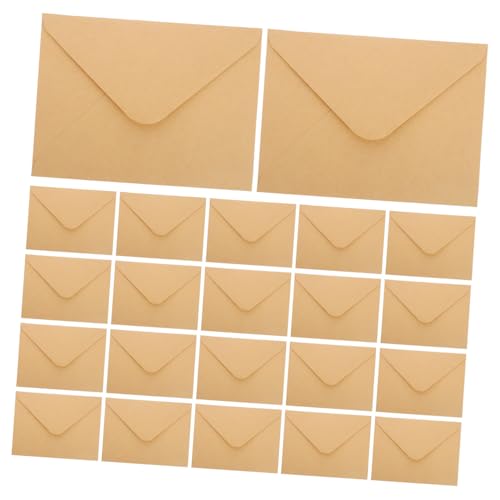 NUOBESTY 100 Stück Kleine Kraftpapier Umschläge mit Wasserkleber Robuste Briefumschläge für Einladungen Fotos Karten Vintage Stil für Hochzeiten und Feiertage von NUOBESTY