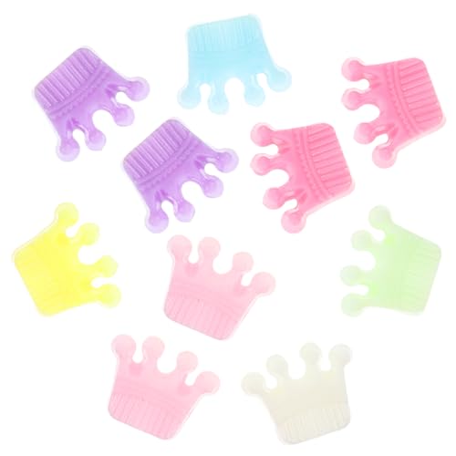NUOBESTY 100 Stück Kronenperlen aus Kunststoff Vintage Abstandsperle Kronenanhänger Kronen-Charms-Perlen Vintage Charms für die Schmuckherstellung Kunststoffperlen zum Basteln Plastik von NUOBESTY
