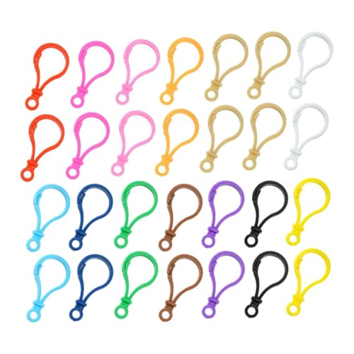 NUOBESTY 100 Stück Kunststoff Schlüsselanhänger Clips Diy Bastel Zubehör Vielseitige Kette mit Langlebigem Karabiner für Schlüssel und Dekorationen Gemischte Farben von NUOBESTY