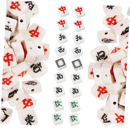 NUOBESTY 100 Stück Mahjong Perlen Polymer für Diy Schmuckherstellung Lose Perlen für Armbänder und Bastelprojekte für Kreative Designs von NUOBESTY