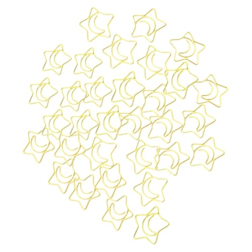 NUOBESTY 100 Stück Mini Stern Mond förmige Büroklammern Flexible Niedliche Papierklammern für Büro Schule Bastelprojekte und Lesezeichen Goldfarben Vielseitig Einsetzbar NUOBESTY 100 Stück Mini Stern Mond förmige Büroklammern Flexible Niedliche Papierklammern für Büro Schule Bastelprojekte und Lesezeichen Goldfarben Vielseitig Einsetzbar von NUOBESTY