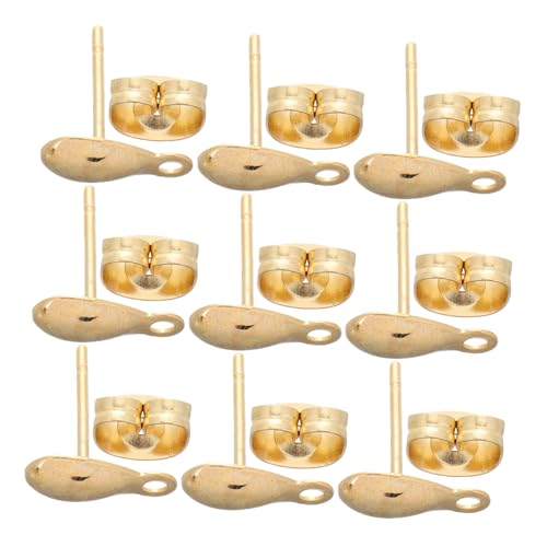 NUOBESTY 100 Stück Ohrstecker aus Edelstahl mit Tropfen Anhänger Leichte DIY Ohrringe für Damen Vielseitige Creolen Schmuckzubehör Komfortabel und Modisch Goldfarben NUOBESTY 100 Stück Ohrstecker aus Edelstahl mit Tropfen Anhänger Leichte DIY Ohrringe für Damen Vielseitige Creolen Schmuckzubehör Komfortabel und Modisch Goldfarben von NUOBESTY