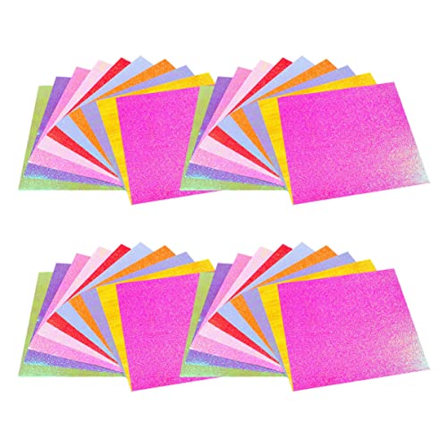 NUOBESTY 100 Stück Origami Glitzerstreifen Mit Perlen Glitzernde Kits Farbige Weihnachtskunst Und Bastelarbeiten Für Origami Papier Bastelpapier Farbpapier Für Bastel Faltpapier von NUOBESTY