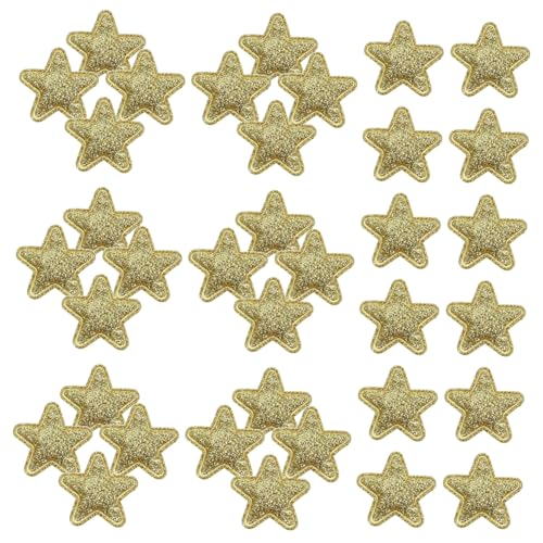 NUOBESTY 100 Stück Pentagramm-patch Paillettenstern Patches Pailletten-sternapplikationen Sternenaufnäher Für Kleidung Weihnachtsdekoration Drinnen Weihnachtsballons Ornamente Stoff Golden von NUOBESTY