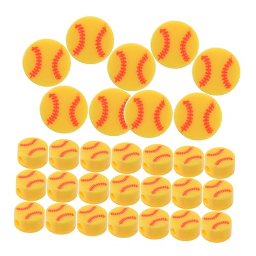 NUOBESTY 100 Stück Polymer Clay Baseballperlen für Schmuckherstellung Gelbe Sportperlen für Diy Armbänder und für Sportliebhaber und Bastelprojekte NUOBESTY 100 Stück Polymer Clay Baseballperlen für Schmuckherstellung Gelbe Sportperlen für Diy Armbänder und für Sportliebhaber und Bastelprojekte von NUOBESTY
