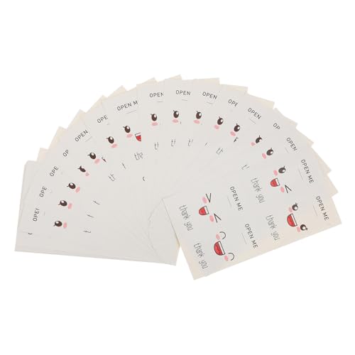 NUOBESTY 100 Stück Selbstklebende Langanhaltende Verpackungsaufkleber mit Niedlichen Emoticons Rechteckige Deko etiketten für Geschenkboxen Vielseitige Verpackungszubehör aufkleber für von NUOBESTY
