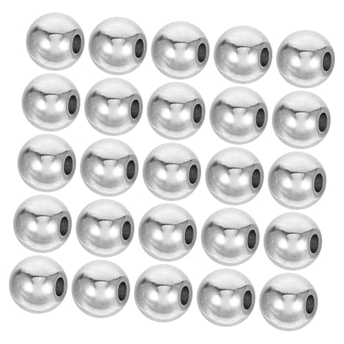 NUOBESTY 100 Stück Spacer Perlen mit Loch Nahtlose Glatte Metallperlen für Diy Schmuckherstellung Armbänder und Hochwertige Bastelmaterialien von NUOBESTY