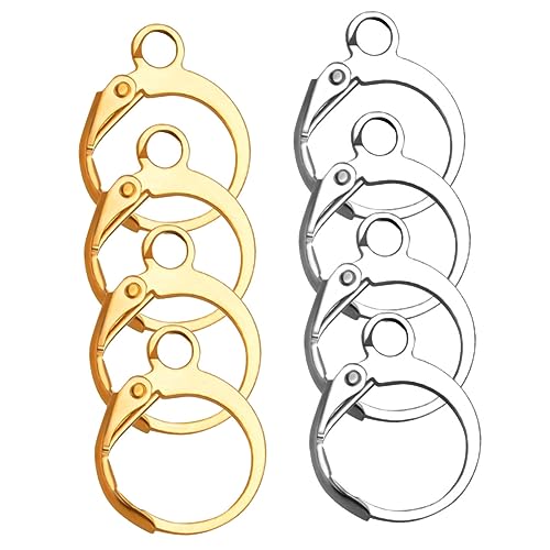 NUOBESTY 100 Stück Teiliges DIY Schmuckzubehör Ohrhaken aus Gold Silber Langlebig und Sicher Offene für Einfache Ohrringgestaltung für Damen und Mädchen NUOBESTY 100 Stück Teiliges DIY Schmuckzubehör Ohrhaken aus Gold Silber Langlebig und Sicher Offene für Einfache Ohrringgestaltung für Damen und Mädchen von NUOBESTY