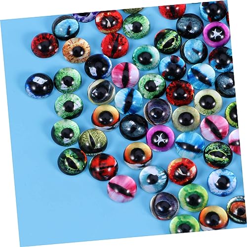 NUOBESTY 100 Stück Tieraugen Glasperlen DIY Zubehör Halbrund Glas Cabochons für Bastelarbeiten Vielseitig Einsetzbar Robust und Dekorativ für Puppen Schmuck und Handwerksprojekte von NUOBESTY