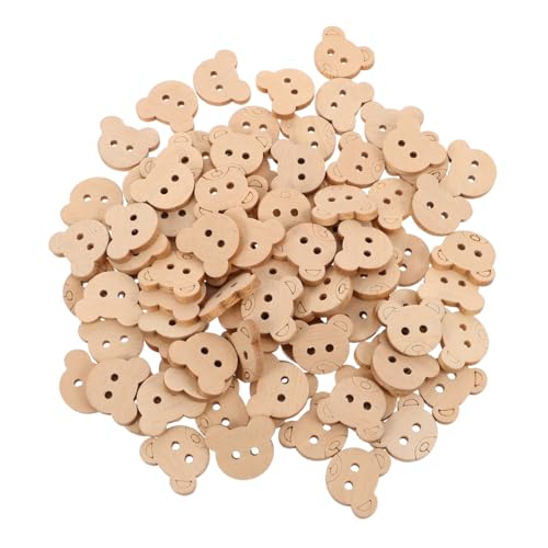 NUOBESTY 100 Stück Unvollendete Holzknöpfe mit Löchern für Diy Bastelprojekte Scrapbooking und Nähbedarf für Kreative Handarbeiten von NUOBESTY