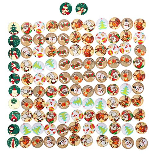 NUOBESTY 100 Stück Weihnachts-edelstein-patch Weihnachtskuppel-cabochons Lichterkette Batteriebetrieben Weihnachtsschmuck Charme Baumstumpfdekor Kugeln Weihnachten Sackleinen Girlande Glas von NUOBESTY