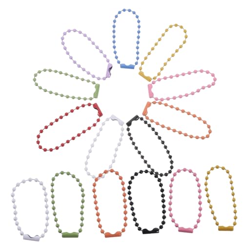 NUOBESTY 100 Stück Weihnachtsbaum Anhänger Ketten Metall Bunte Kugelperlen Hängeketten für Diy Schmuck Schlüsselanhänger Etiketten und Dekorationen NUOBESTY 100 Stück Weihnachtsbaum Anhänger Ketten Metall Bunte Kugelperlen Hängeketten für Diy Schmuck Schlüsselanhänger Etiketten und Dekorationen von NUOBESTY