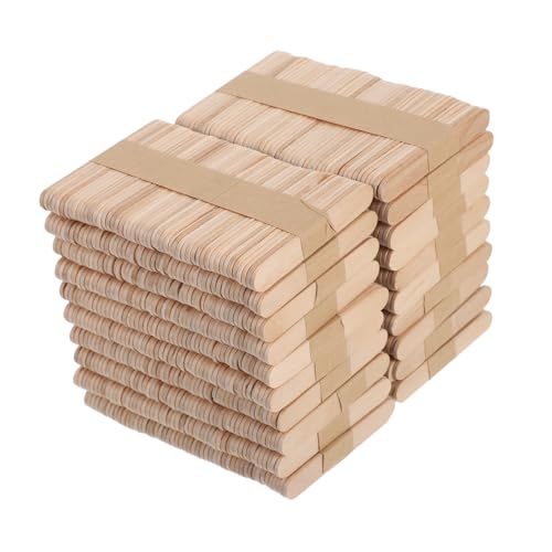 NUOBESTY 1000 Stück Holz Eisstiele Eisstiele Für Kunst DIY Stäbchen Eis Zum Wachsen Bastelstäbchen Aus Holz von NUOBESTY