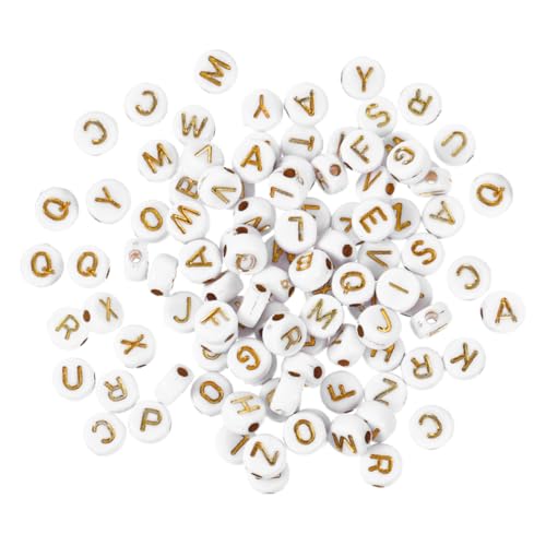 NUOBESTY 1000Stücke Acryl Buchstabenperlen für DIY Schmuck Armbänder Schlüsselanhänger und Kreative Bastelprojekte von NUOBESTY