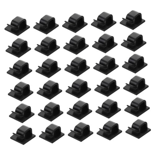 NUOBESTY 100Stücke Selbstklebende Kabelhalterungen Praktische Drahtmanagement Klemmen für Computer Tv USB Kabel mit Grünem Karomuster von NUOBESTY