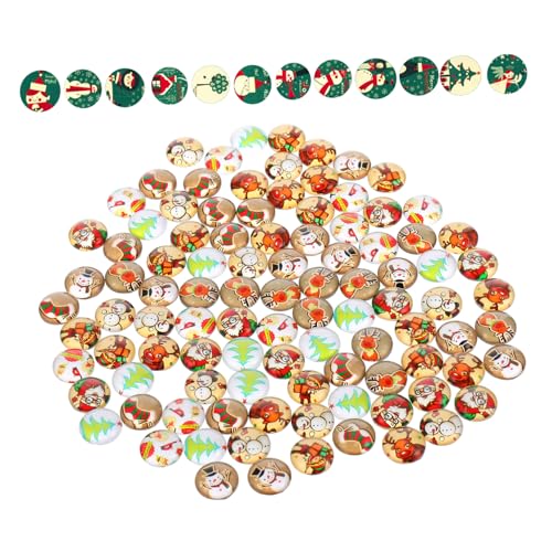 NUOBESTY 100Stücke Weihnachtsglas Cabochons mit Flachem Rücken Zufällige Muster Langlebige Edelstein Patches für DIY Weihnachtsdeko und Kreative Projekte NUOBESTY 100Stücke Weihnachtsglas Cabochons mit Flachem Rücken Zufällige Muster Langlebige Edelstein Patches für DIY Weihnachtsdeko und Kreative Projekte von NUOBESTY