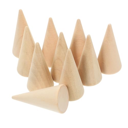 NUOBESTY 10St Unvollendeter DIY- aus Holz Bastelkegel aus Pappe Ringkegel holzspielsachen holztacker decor schmuck einhandzwinge Kegelholz-Organizer-Halter Holzring-Organizer hölzern NUOBESTY 10St Unvollendeter DIY- aus Holz Bastelkegel aus Pappe Ringkegel holzspielsachen holztacker decor schmuck einhandzwinge Kegelholz-Organizer-Halter Holzring-Organizer hölzern von NUOBESTY