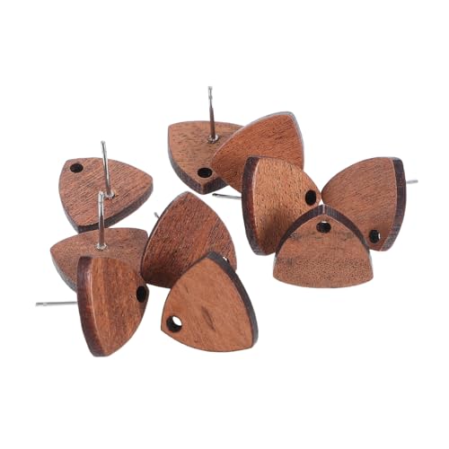 NUOBESTY 10Stücke Dreieckige Holz Ohrstecker Bequeme und Leichte Ohrringe für DIY Schmuckherstellung Zuverlässiges Holzmaterial mit Moderner Geometrischer von NUOBESTY