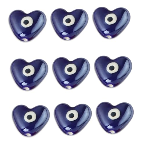 NUOBESTY 10Stücke Keramik Augen Perlen für DIY Schmuckherstellung Lose Beads für Armbänder und Halsketten Bastelmaterialien für Designs von NUOBESTY