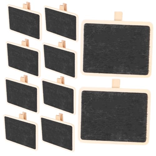 NUOBESTY 10Stücke Kreative Mini Kreidetafel Clips aus Holz Teiliges für Notizen Fotos und Nachrichten Dekorativer Dokumentenhalter für Schreibtisch für Büro und DIY Projekte von NUOBESTY