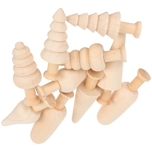 NUOBESTY 10Stücke Teiliges Holzbaumspielzeug Unvollendete Holzfiguren zum Bemalen Kreative DIY Baumdekoration für Bastelprojekte und Individuelles Gestalten NUOBESTY 10Stücke Teiliges Holzbaumspielzeug Unvollendete Holzfiguren zum Bemalen Kreative DIY Baumdekoration für Bastelprojekte und Individuelles Gestalten von NUOBESTY