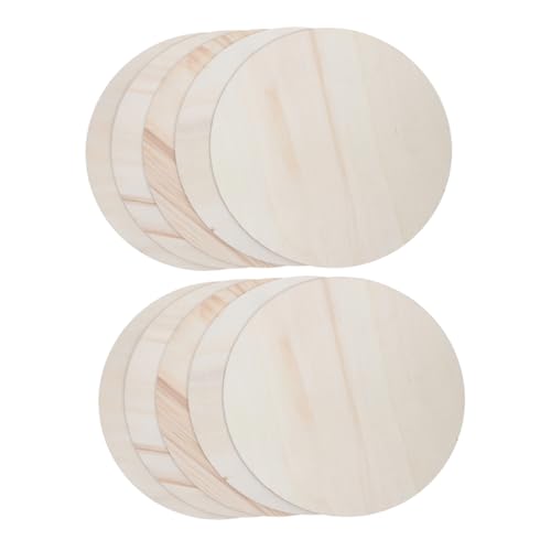 NUOBESTY 10pcs Leere Hölzerne Untersetzer Für DIY -basteln Unvollendete Runde Holzstücke Für Die Hausdekoration Glatte Oberfläche Für Einfache Malereien Ideal Für Kreative Projekte von NUOBESTY