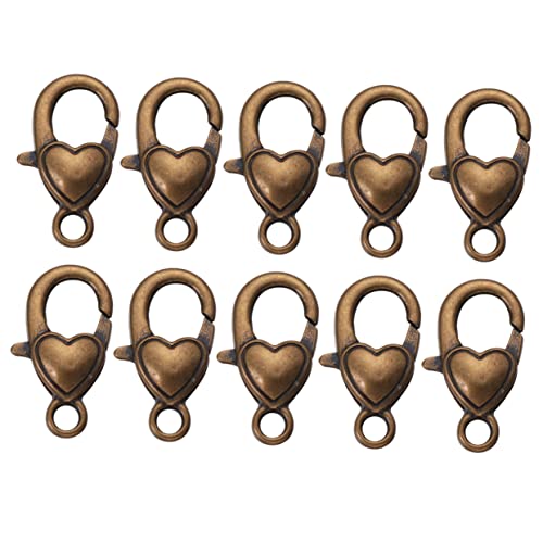 NUOBESTY Karabinerverschlüsse Mit Liebesmuster Legierung Schmuckherstellung Verschlüsse Schlüsselanhänger Für Halsketten Armbänder Baumeln von NUOBESTY