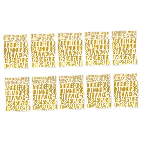 NUOBESTY Aufkleberbuchstaben für Briefkästen 12 Bögen mit Buchstabenaufklebern Zum Abziehen und Aufkleben Vielseitig Verwendbare Alphabet-zahlen für Das Büro von NUOBESTY