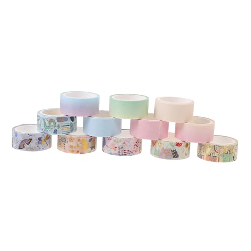 NUOBESTY 12 Rollen Dekoratives Washi Tape für Scrapbooking Tagebuch und Diy Projekte pro Rolle Vielseitig Einsetzbar für und Kreative Bastelarbeiten von NUOBESTY