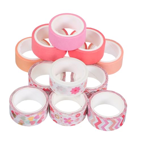 NUOBESTY 12 Rollen Washi Tape Retro Journaling Zubehör Scrapbooking Klebeband Kreatives Journaling Zubehör Ästhetisches Scrapbooking Zubehör Dekoratives Klebeband Zum Basteln Buntes von NUOBESTY