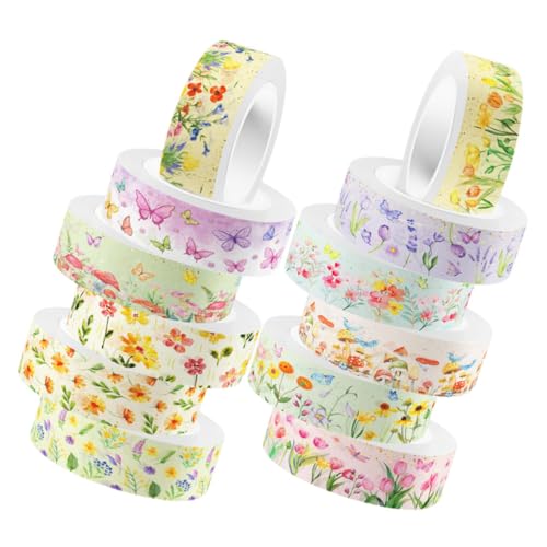 NUOBESTY 12 Rollen Washi Tape Transparente Dekorative Klebebänder für Scrapbooking Diy Klebeband für Notizbücher Handarbeiten und Dekoration NUOBESTY 12 Rollen Washi Tape Transparente Dekorative Klebebänder für Scrapbooking Diy Klebeband für Notizbücher Handarbeiten und Dekoration von NUOBESTY